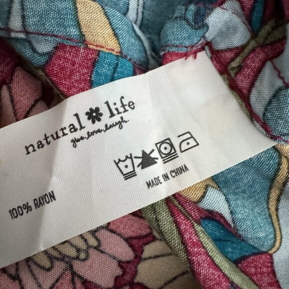 Natural Life Dress Women's Size XL Sleeveless Floral Print Button Front Boho - Picture 14 of 15